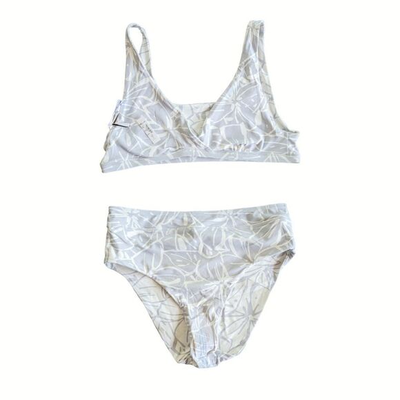 Madewell Reversible Bikini Set Abstract Flora Sz L NWT High Waist Beach Pool - Picture 10 of 16